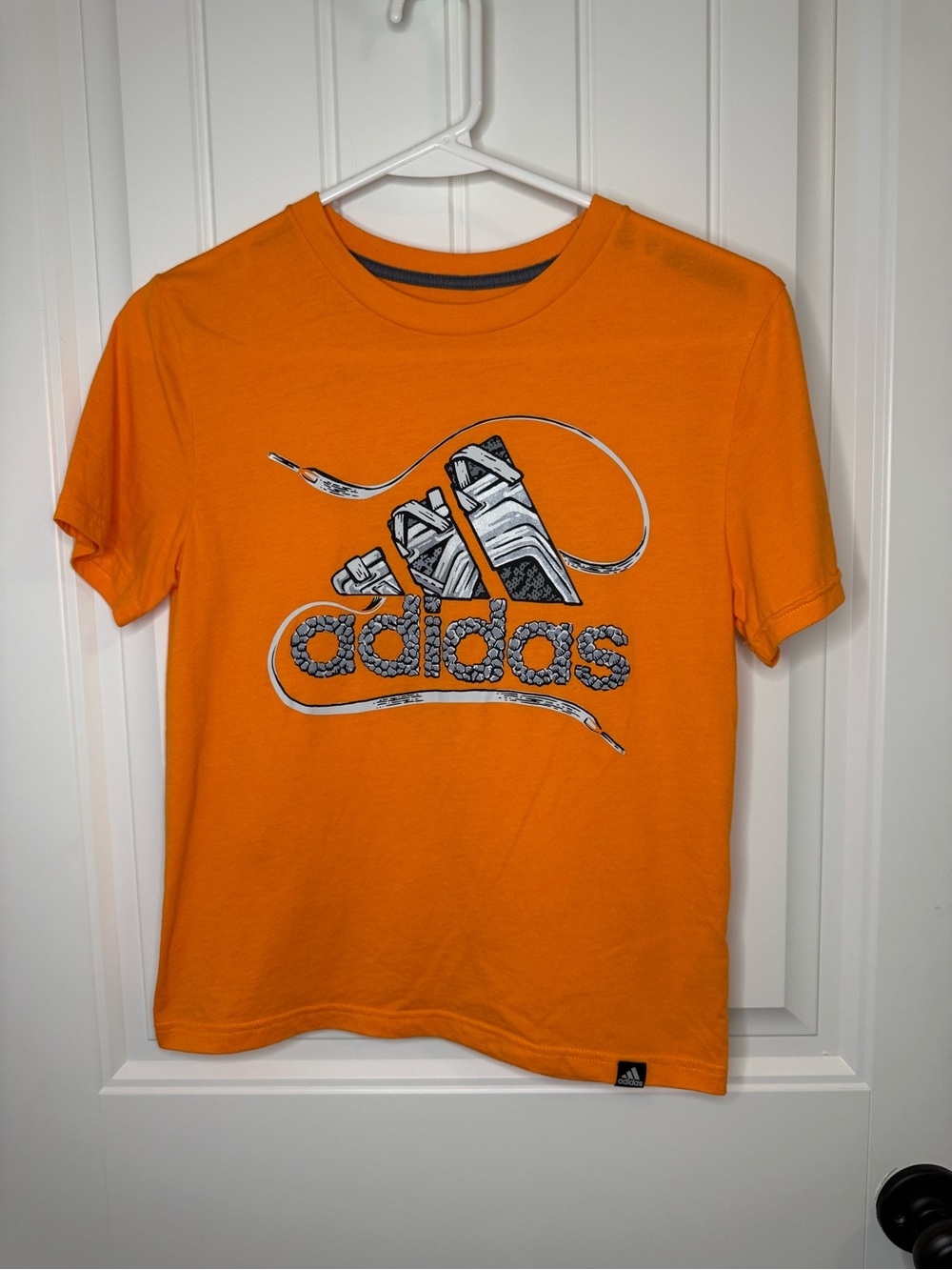 adidas Orange Tee with Black Laces Logo